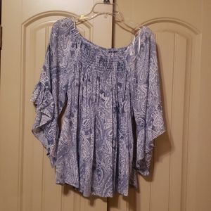 Flowy 3/4  bell sleeve blouse
